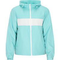 Türkisfarbene Windjacke mit weißem Streifen