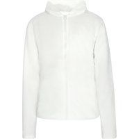 Klassische weiße Fleecejacke mit durchgehendem Reißverschluss