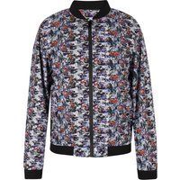 Bomberjacke mit Muster und Rippstrickbesatz