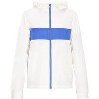 Weiße Kapuzenjacke mit Reißverschluss