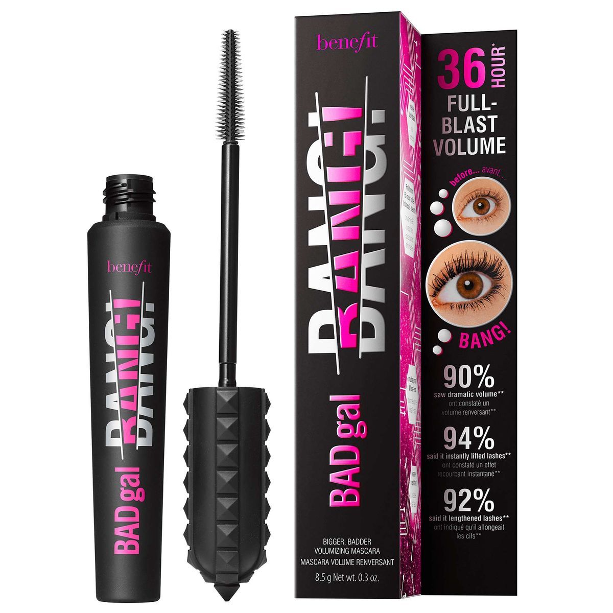 Volumenverleihende schwarze Mascara