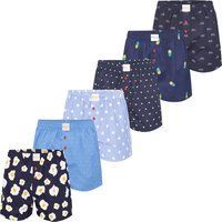 Web-Boxershorts mit Druck, 6er-Pack