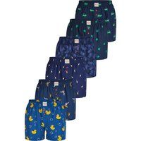 Web-Boxershorts mit Druck, 6er-Pack