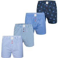 Klassische Web-Boxershorts im Viererpack