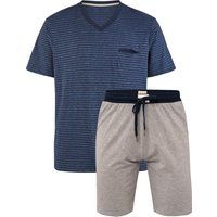 Herren Gestreiftes Kurzes Schlafanzug-Set