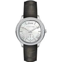 Michael Kors Silberfarbene Uhr mit blauem Zifferblatt