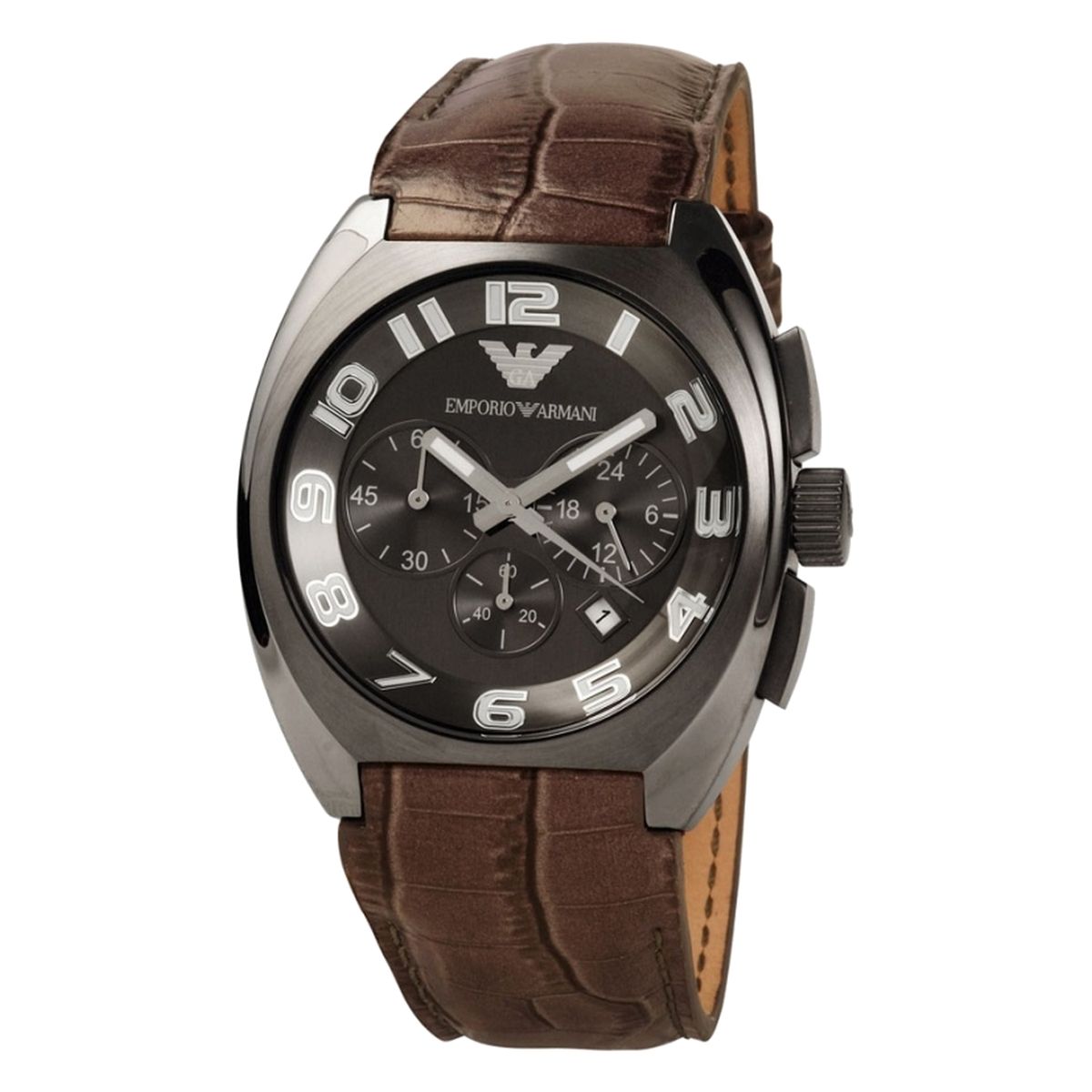 Herren-Chronographen-Uhr mit Lederarmband