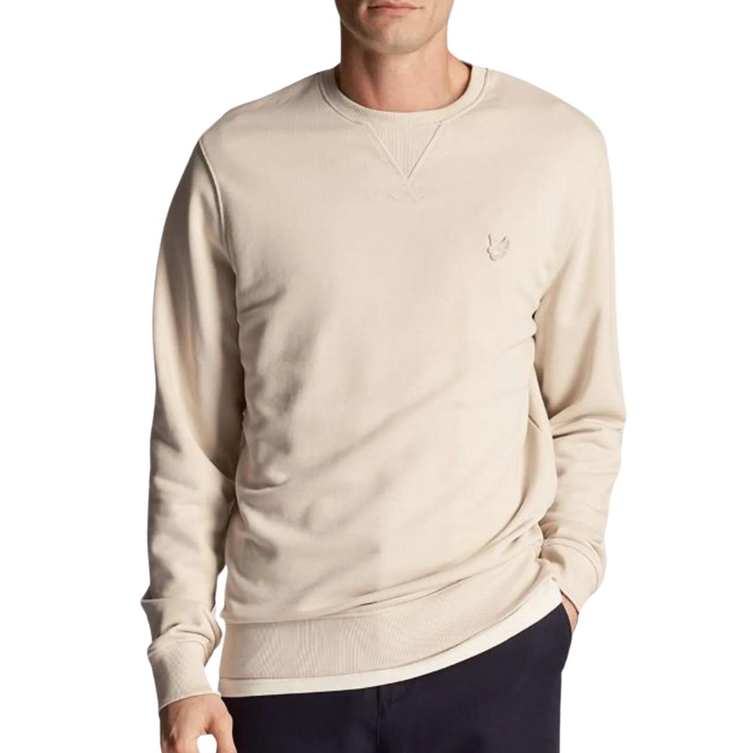 Herren Beige Rundhals Pullover Sweatshirt