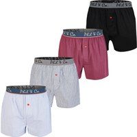 Klassische Web-Boxershorts 4er-Pack