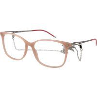 Rechteckige Acetat-Brillenfassung mit Kette