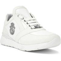 Weiße Leder-Sneakers mit Wappenakzent
