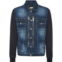 Jeansjacke mit Kontrastärmeln