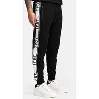 Schwarze Herren Jogginghose mit Seitenstreifen