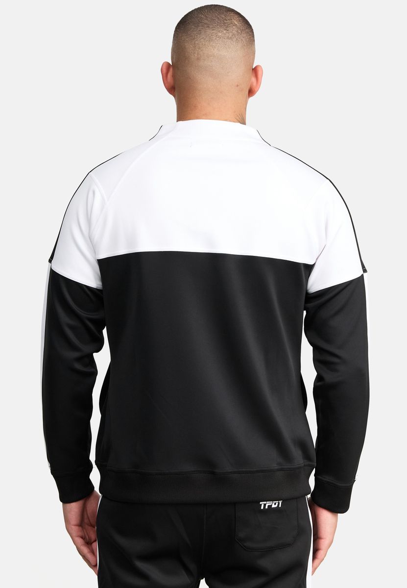Color-Block Sweatshirt mit Viertelreißverschluss