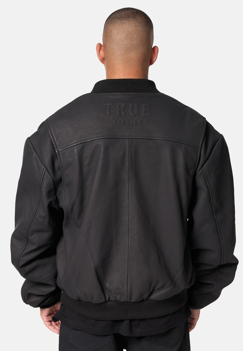 Oversize-Bomberjacke aus Leder