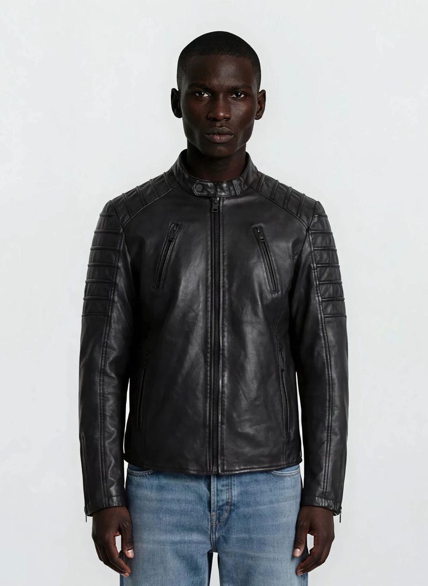 Schmale Bikerjacke mit Steppungen