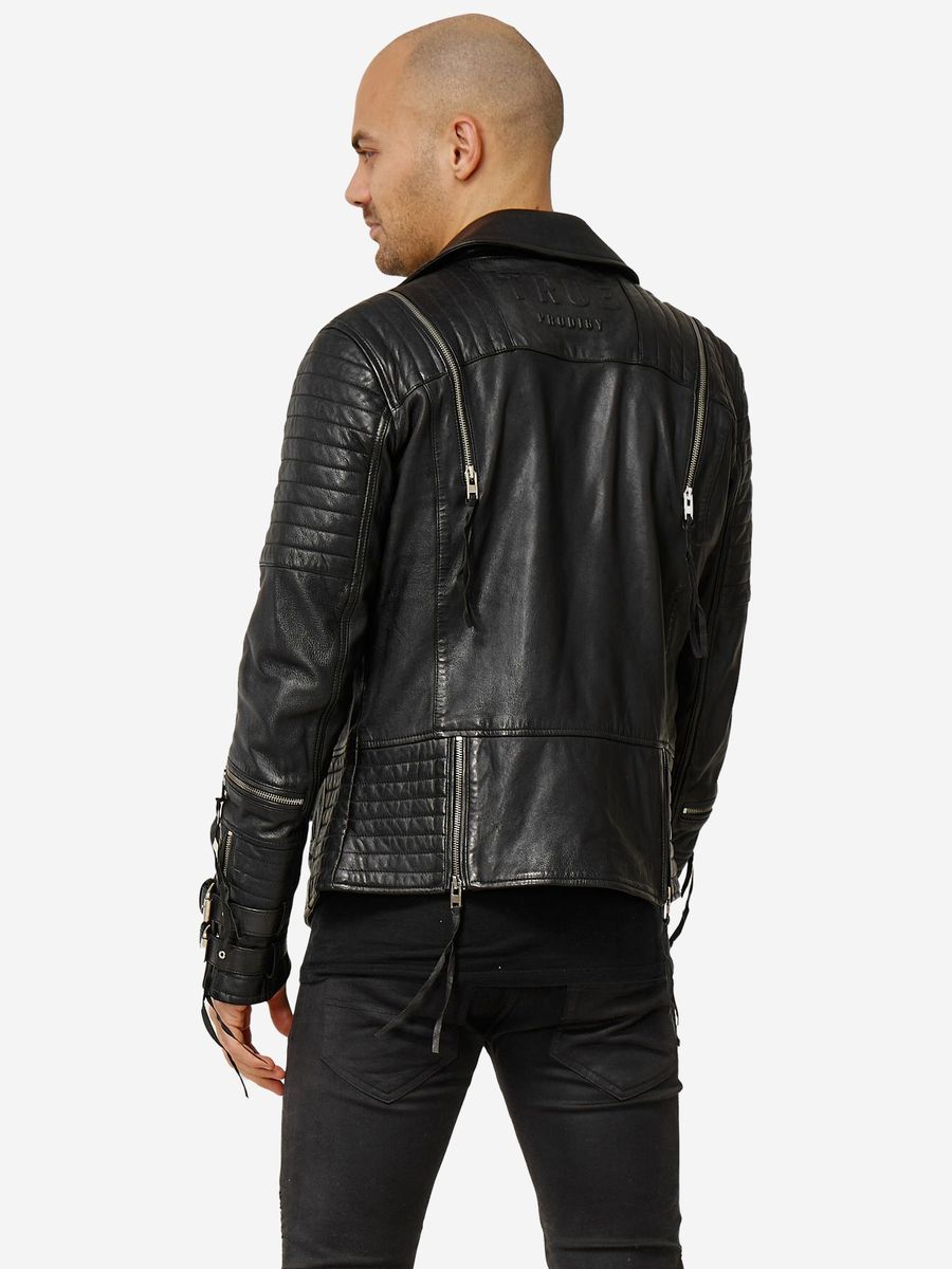 Gesteppte Bikerjacke mit Schnallendetails