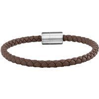 Geflochtenes Lederarmband mit Stahlverschluss