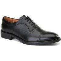 Base London Revers-Leder Herren Schwarz Oxford Schuhe
