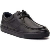 Base London Dalston Leder Herren Schwarz Mokassin Schuhe