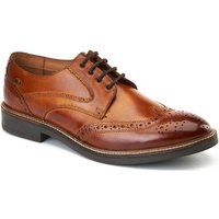 Base London York Leder Herren Brogue-Schuhe in gebranntem Tan