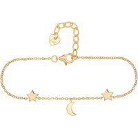 Zartes Sterlingsilber Stern und Mond Armband
