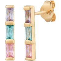 Pastell Baguette Zirkonia Ohrstecker