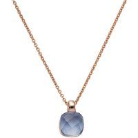 Halskette mit blauem Quarz-Anhänger Roségold