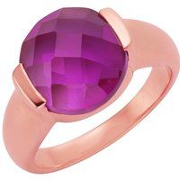 Rosa Quarz runder Silberring
