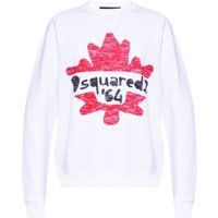 Weißes Sweatshirt mit Ahornblatt-Grafik