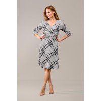 Kleid mit Print „Juli“ Schwarz/Creme