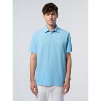 Hellblaues Polohemd aus Bio-Baumwoll-Piqué
