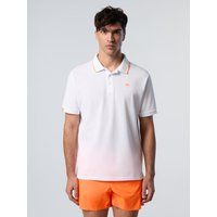 Klassisches weißes Baumwoll-Piqué-Poloshirt