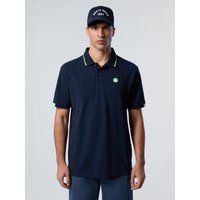 Klassisches weißes Baumwoll-Piqué-Poloshirt
