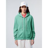 Lässiger Kapuzenpullover mit Reißverschluss und Logo-Print