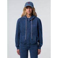 Lässiger Kapuzenpullover mit Reißverschluss und Logo-Print