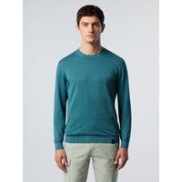 Herren Beiger Baumwollpullover mit Rundhalsausschnitt