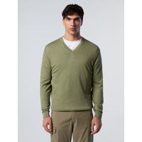 Herren V-Ausschnitt Baumwollstrickpullover