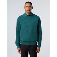 Technischer Strickpullover mit Rundhalsausschnitt