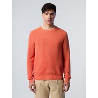 Herren Rundhals Strickpullover Wabenmuster