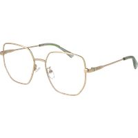 Goldene, achteckige Vollrandbrille aus Metall