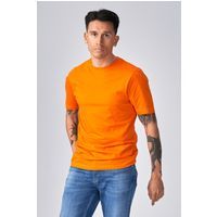 Klassisches orangefarbenes Baumwoll-Basic-T-Shirt