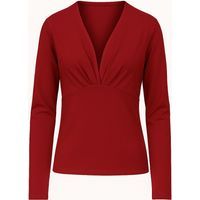 Langärmliges Jersey-Top mit Wickel-Optik