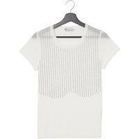 Lässiges Kurzarm-T-Shirt mit Lochmuster-Details