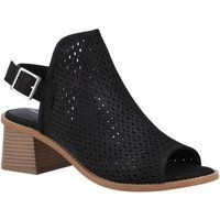 Hush Puppies Louise Heeled Damen Sandalen Aus Schwarzem Leder
