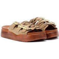 Desert Fleur Gypsum Damen Sandalen Aus Veloursleder In Beige