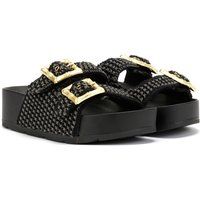 Desert Fleur Super Damen Schwarze Sandalen