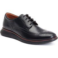 Base London Flight Leder Herren Schwarz Brogues-Schuhe