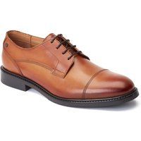 Base London Magnus Leder Herren Oxford Schuhe in verbranntem Braun.