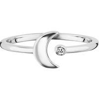Silberner Halbmond Stern Ring